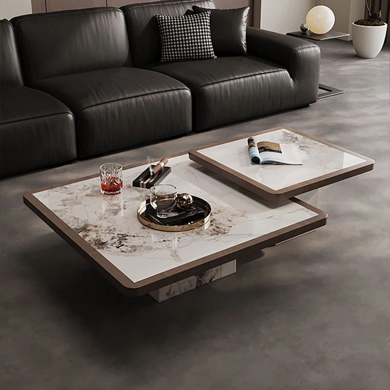 

Modern Marble Top Coffee Table For Living Room And Hotel Use Nordic Square Design