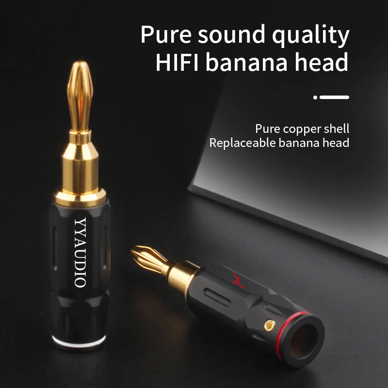 YYAUDIO 8 sztuk HIFI złącze wtykowe bananowe 24K pozłacane bananowe złącze kabla przejściowego klipy dla Hifi Audio AMP CD głośnik