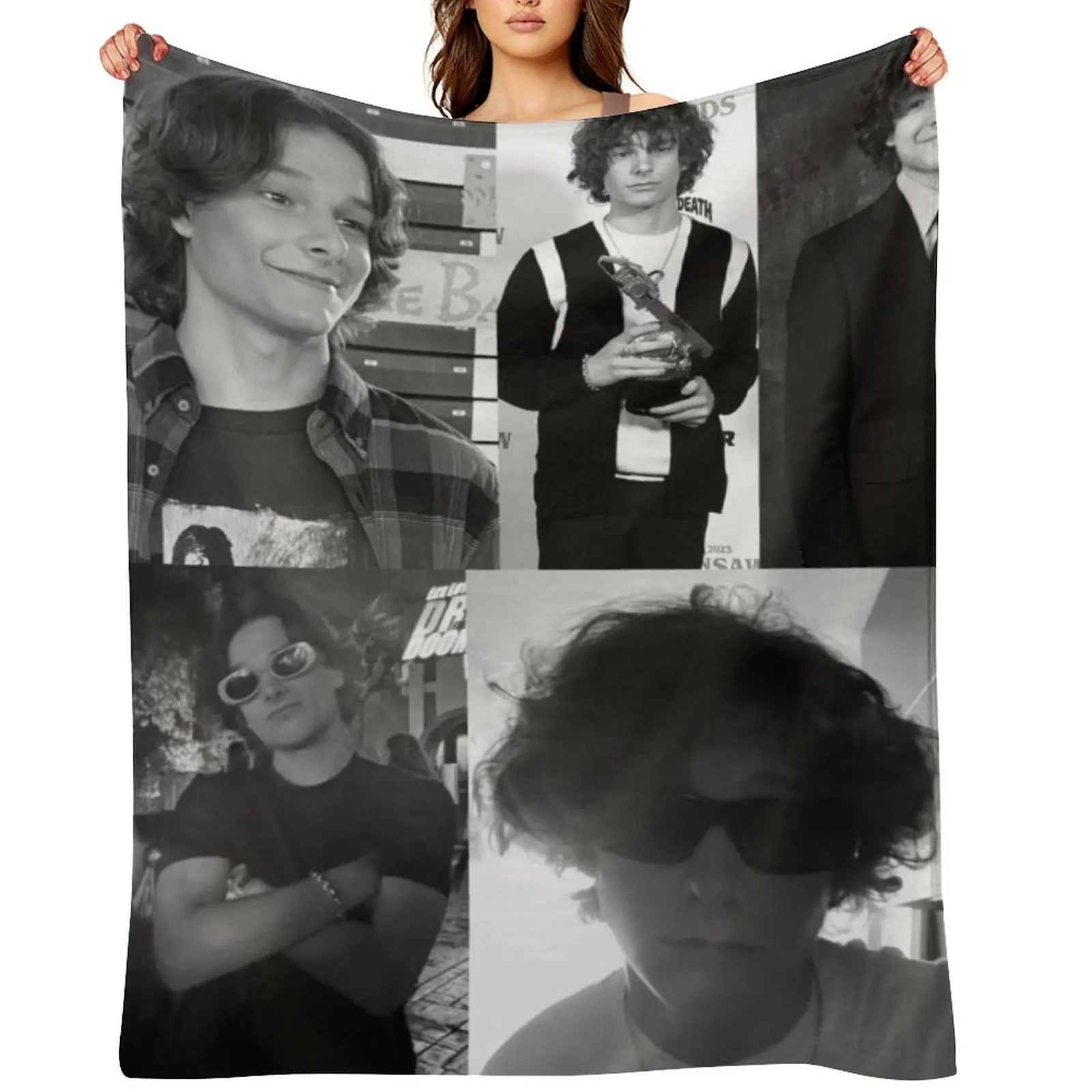 

Black And White Mason Thames Collage 3 Throw Blanket Winter beds Heavy Hairy Soft Plaid Blankets