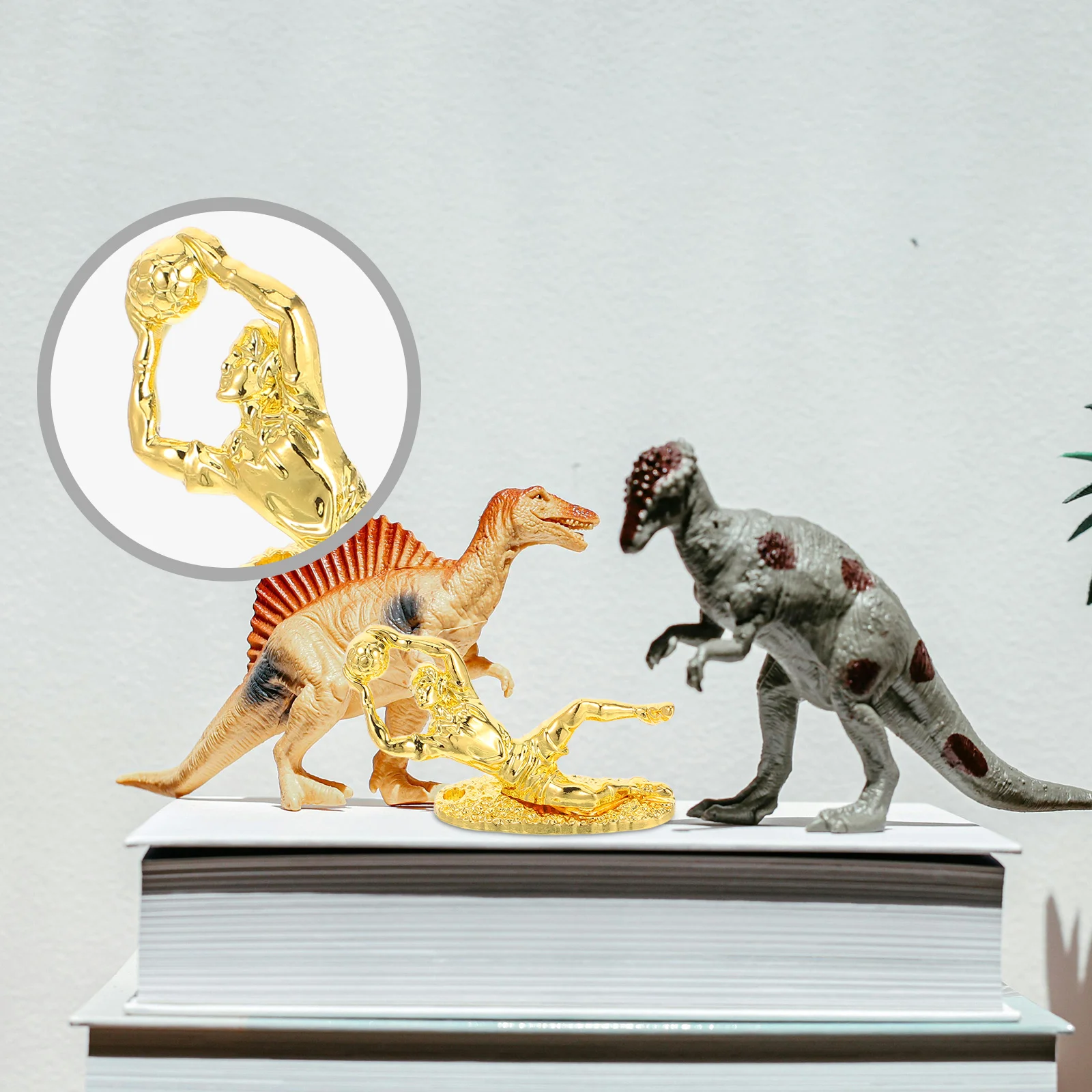 2개 골키퍼 트로피 축구 경기 상패 미니 스포츠 트로피 금도금 금속 성인 파티 기념품 사무실 장식