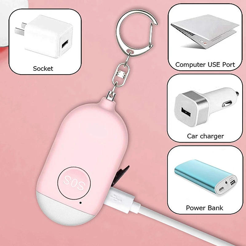 إنذار دفاع عن النفس في حالات الطوارئ القابلة لإعادة الشحن ، تنبيه SOS ، صافرة الاغتصاب ، صفارات الإنذار السلامة للنساء والأطفال والشيوخ ، 2X ، أفضل الصفقات