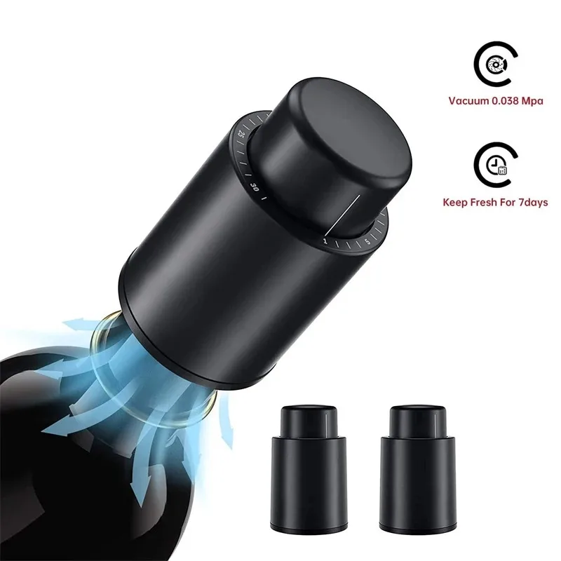 Weihnachts-Weinflaschenstopper, wiederverwendbare Vakuum-Weinstopper, Pumpe, Weinkonservierer, um Ihren Wein frisch zu halten, bis zu 7 Tage