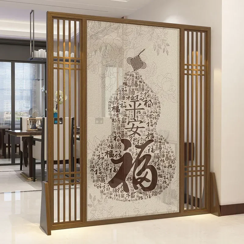 Partición de pantalla, sala de estar, nuevo porche de madera maciza de estilo chino, bloqueo de puerta de entrada, rejilla de oficina en casa, pantalla de asiento hueco