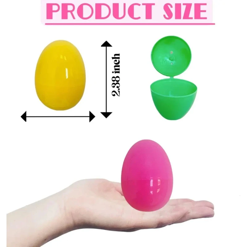 30pcs Colorful Fillable Plastic Eggs Empty Hollow Plastic Eggs for Easter Hunt Party Favors DIY Crafts Kid Toys Gift Box Fillers