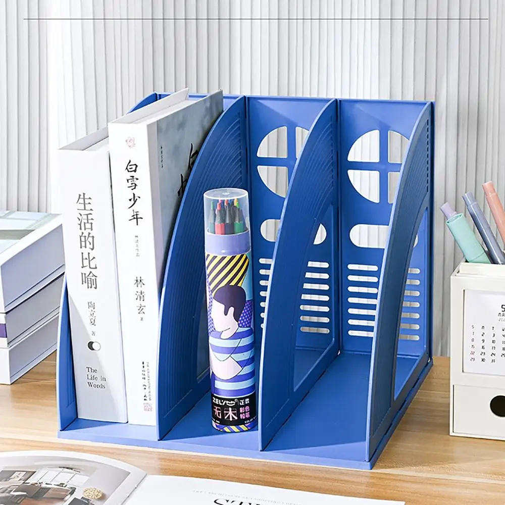 

Durable Morandi Color Bookends Double Side Handles Desk Organizer Divided Book Stand Desktop Sorting Rack for Student Office