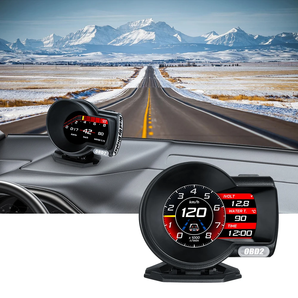 Hot Sale   Fuel Head up Display 4 Inch High Definition LCD New Version F8 Pro Car Digital Speed Altitude Auto Meter