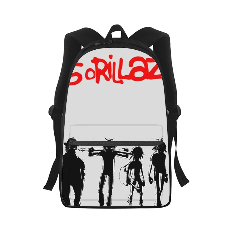 Gorillaz band Pria Wanita ransel cetak 3D tas sekolah pelajar modis ransel Laptop tas bahu perjalanan anak-anak