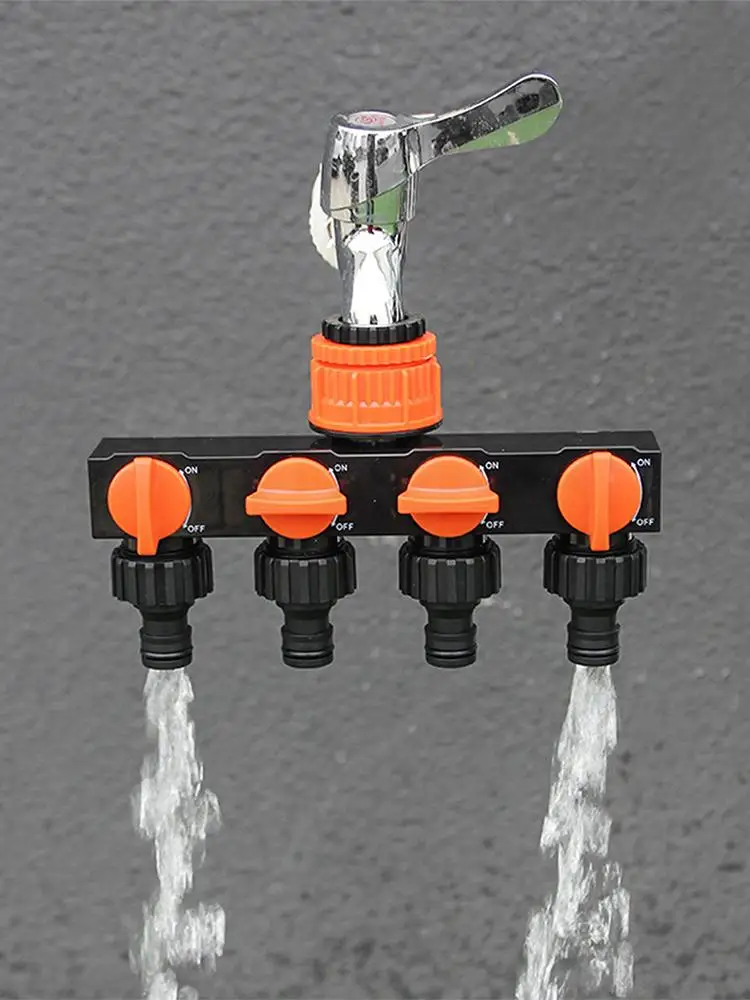 

4 Way Hose Spigot Splitters Hose Splitter Leakproof Tap Connector Irrigation Equipment For Outdoor Lawn Greenhouse RV Car