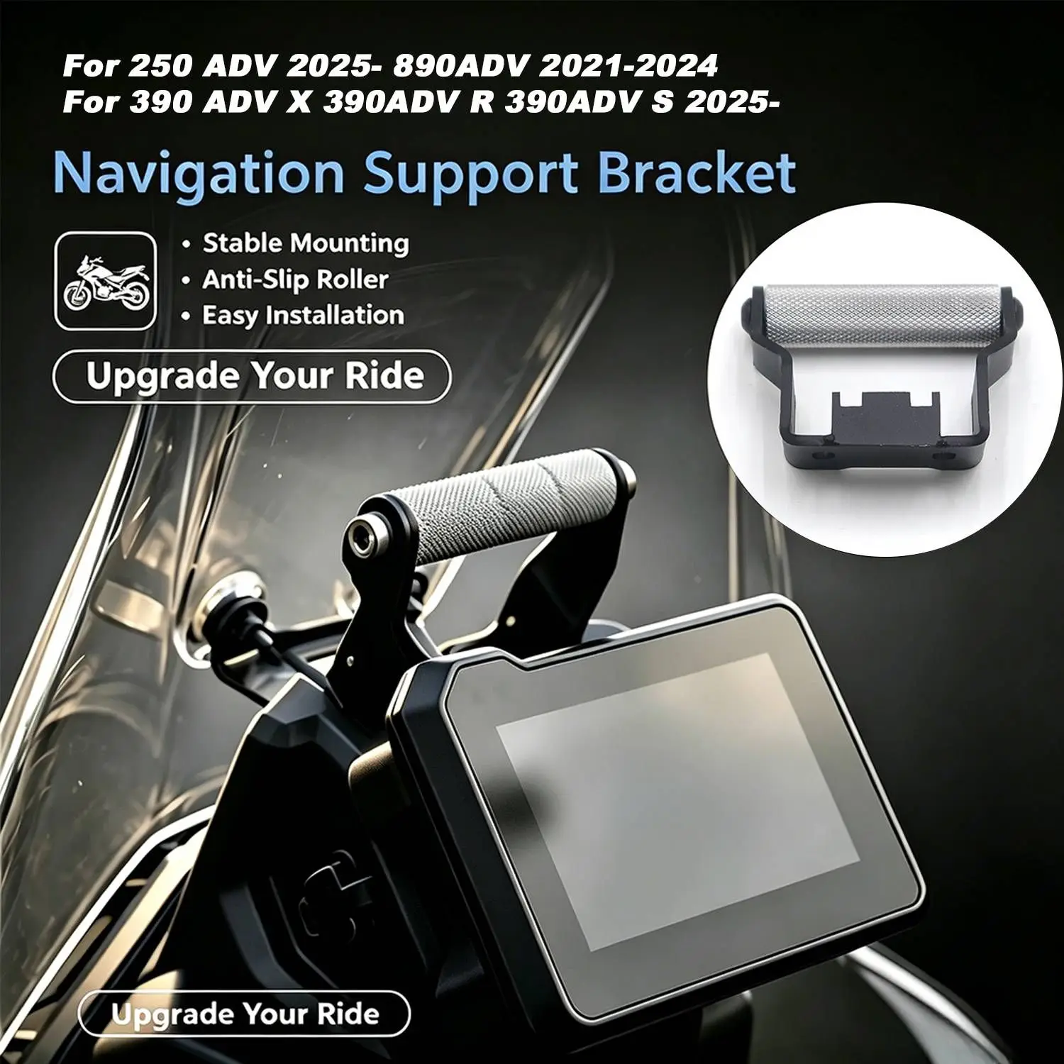 Motorcycle Navigation GPS Bracket Stable Shockproof Mount For 250 ADV 2025- 890 ADV 2021-2024 390ADV X 390ADV R 390ADV S 2025-
