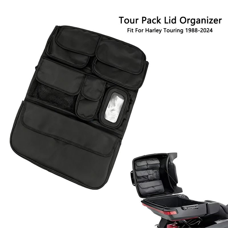 

Waterproof Motorcycle Black Tour Pak Pack Lid Organizer Storage Saddle Bag For Harley Touring Street Glide FLHX Road King FLHR