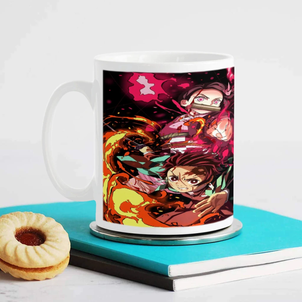 Anime Demon Slayer Blade Ceramics Coffee Mug Cute Gamer Birthday Gift Back To School Mug