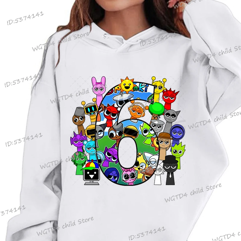 Cartoon Horror Game Sprunki Children Hoodies Kids 1-9 Digital Y2K Sudadera Funny Incredibox Game Boys Girls Birthday Hoody Gifts