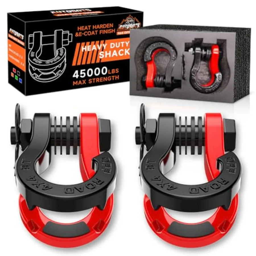 

Tigertooth D Ring Shackles with 45000lb Break Strength 3/4 Heavy Duty D Rings Featuring 7/8 Pin for Tow Strap Winch Offroad Veh
