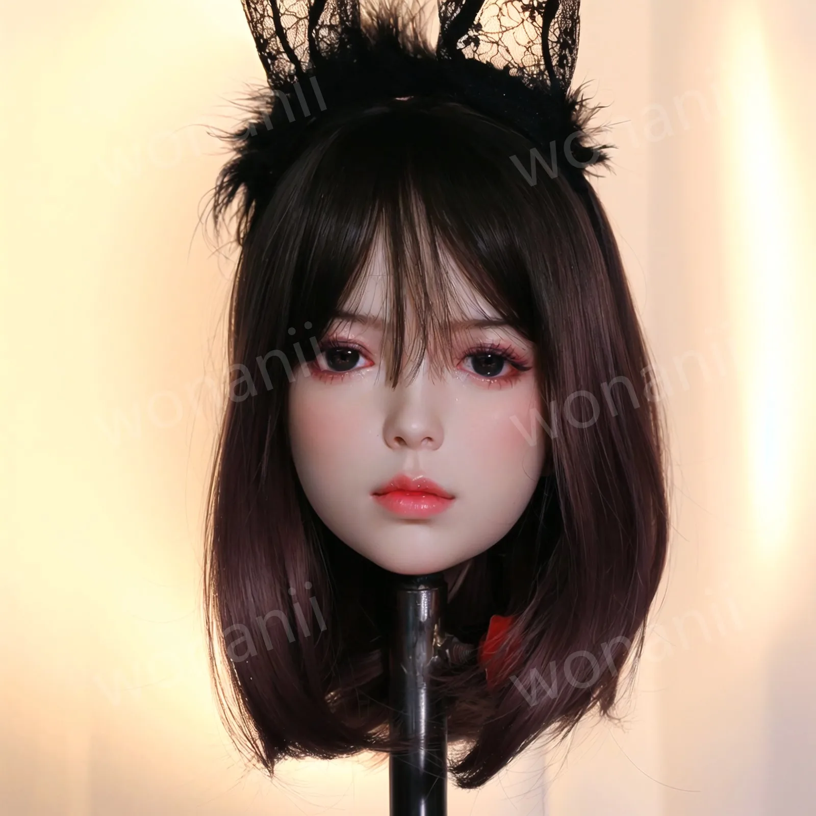 نموذج رأس أنثى واحدة، لعبة ذكر للبالغين، نسيج ناعم، صديقة مثالية، مادة TPE، رأس أنثى مقلد (بدون ملحقات شعر