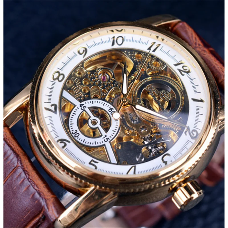 Free Shipping OUTLETSebay forsining Men's Fashion Casual Hollow Automatic Mechanical Watch