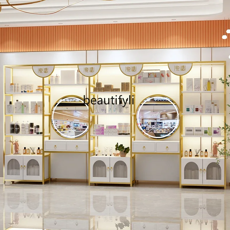 Yh Beauty salon product display cabinet light luxury, display, shelf, display cabinet