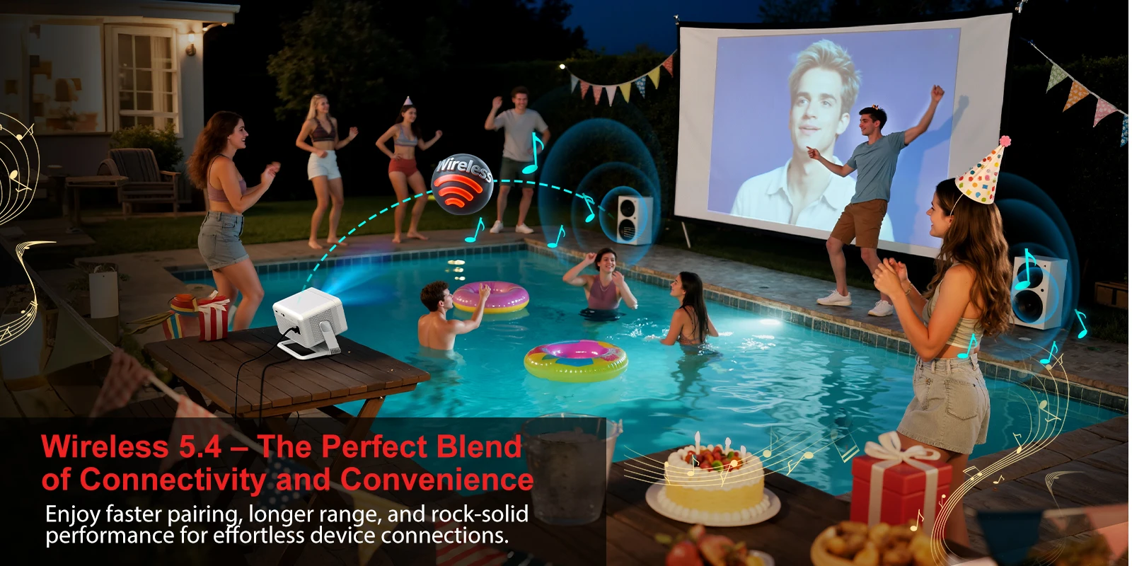 XGODY Native 1080P Smart-Projektor mit Netflix/YouTube/Primevideo, 700 ANSI, Autofokus & Keystone Heimkino-Projektor N6 Pro – Detail 9