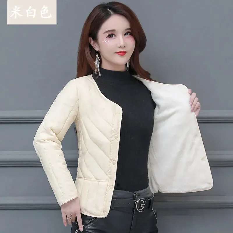 2023 Mother's Wear Winter Clothes New Cotton Add Velvet Thicken Women's Outerwear Short Quilting Cotton Clothes Ladies Jackets