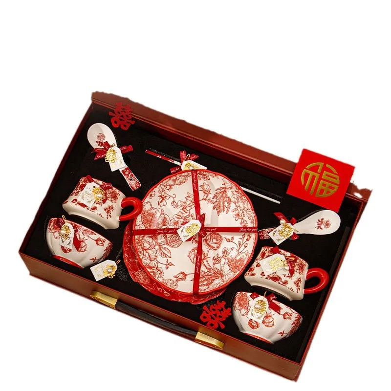 

Bowl Household Chinese housewarming New wedding gift High-end dish set Ceramic bowl