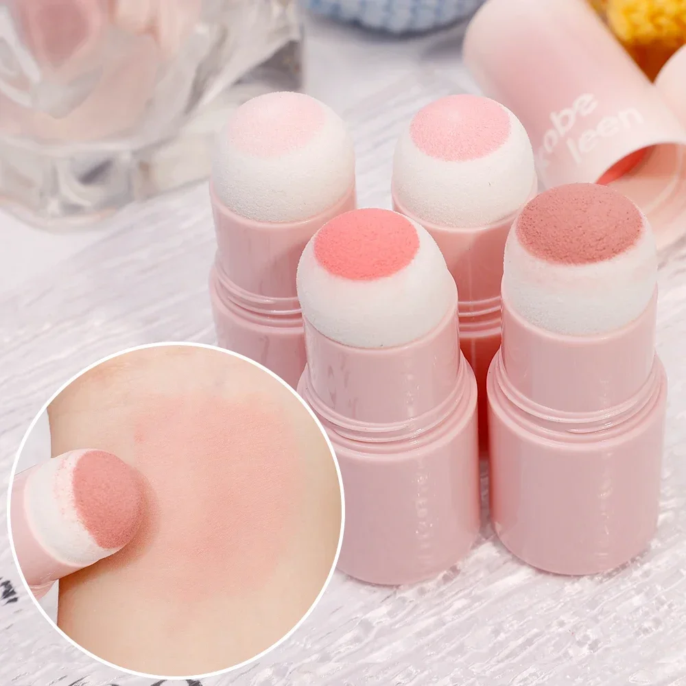 Bastão de blush duplo impermeável, hidratante facial, blush natural, matiz rosa de pêssego, maquiagem duradoura, coreano