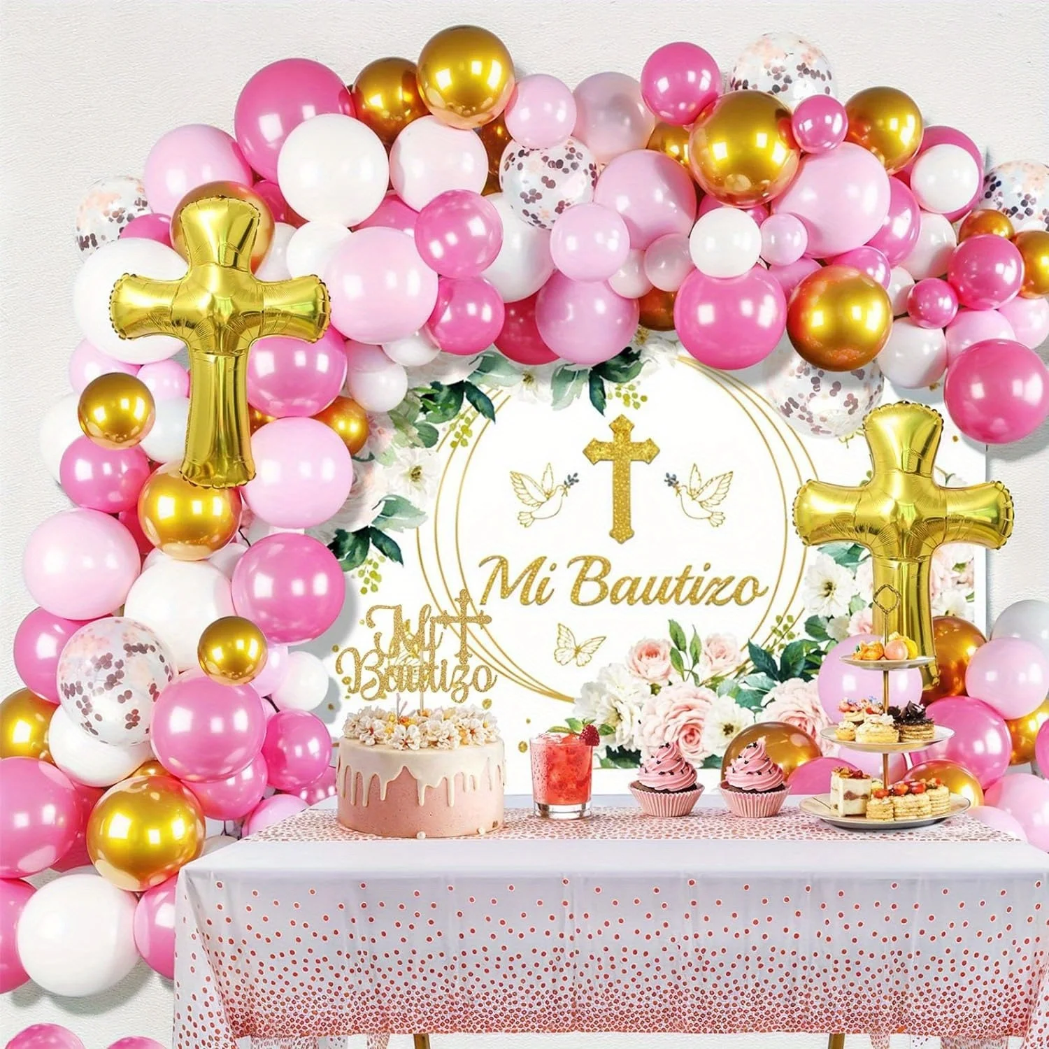 120 Pcs Eucharist Baptism Party Decoration Set - Suitable for Blessing Baptism Party Balloons To Decorate Eucharist Party Needs