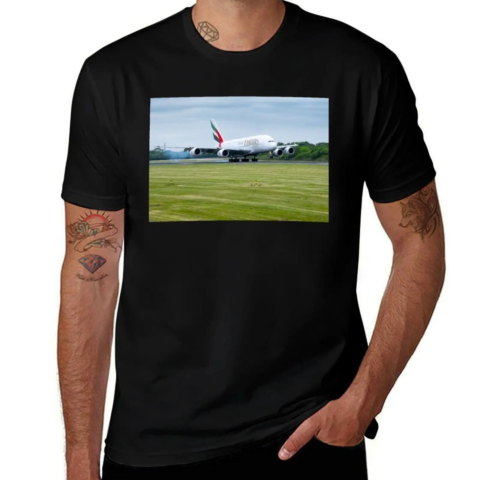 

MAN from DXB Emirates Airbus A380-861 T-Shirt customizeds shirts graphic mens t shirts