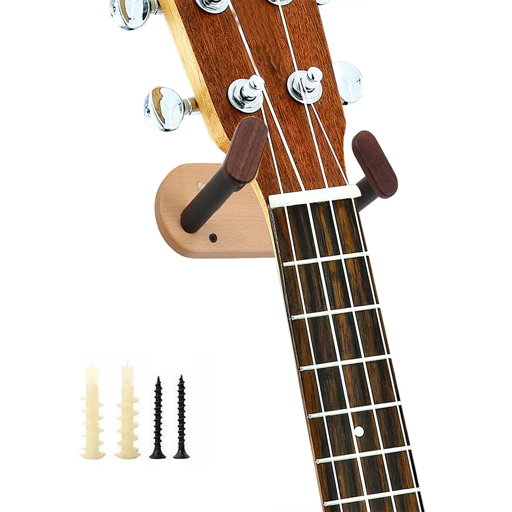 Gitaar Wandmontage Gitaarhouder Haak Thuisgebruik Massief beukenhouten basis Ruimtebesparend ontwerp Veelzijdige compatibiliteit