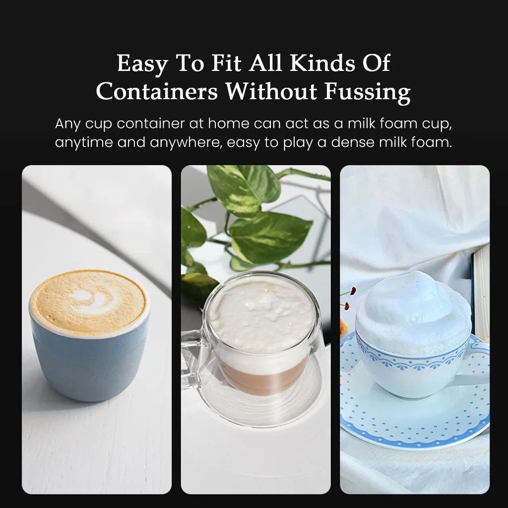 KLT رغوة الحليب الكهربائية كفاءة خلط الضوء المدمجة الغذاء الصف المواد للقهوة فرابيه لاتيه ماتشا الشوكولاته الساخنة