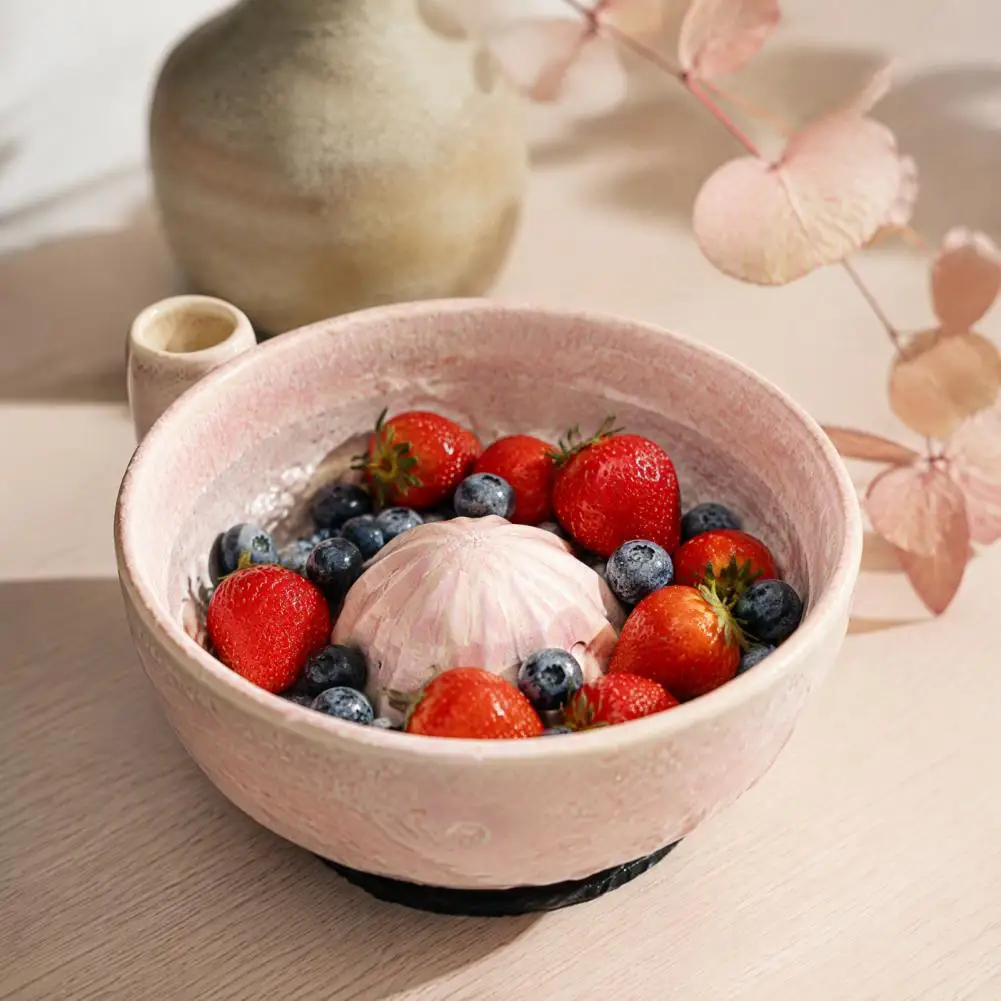 Fruit Washing Bowl Citrus Juice Extractor Ceramic Berry Washing Bowl with Citrus Juicer Reamer Fruit Tool for Kitchen Breakfast