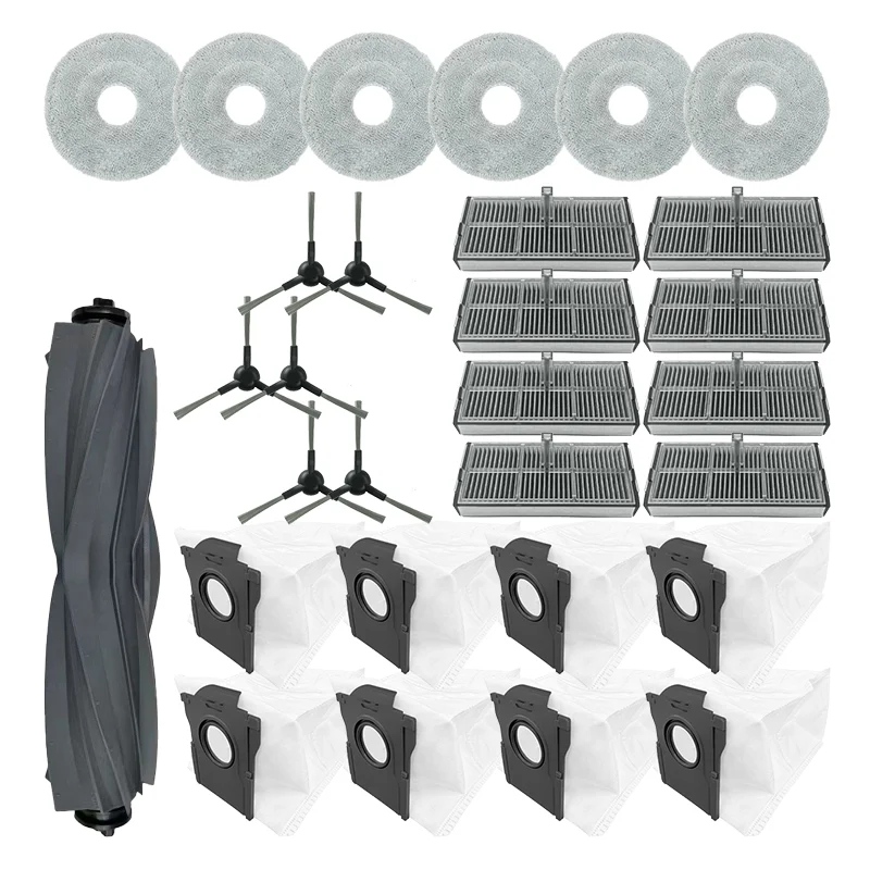 Pièces de rechange pour aspirateur Dreame Mova E30 Ultra/L10s Pro Ultra Heat/Trouver E30 Ultra, brosse principale, vadrouille, sac à poussière en tissu