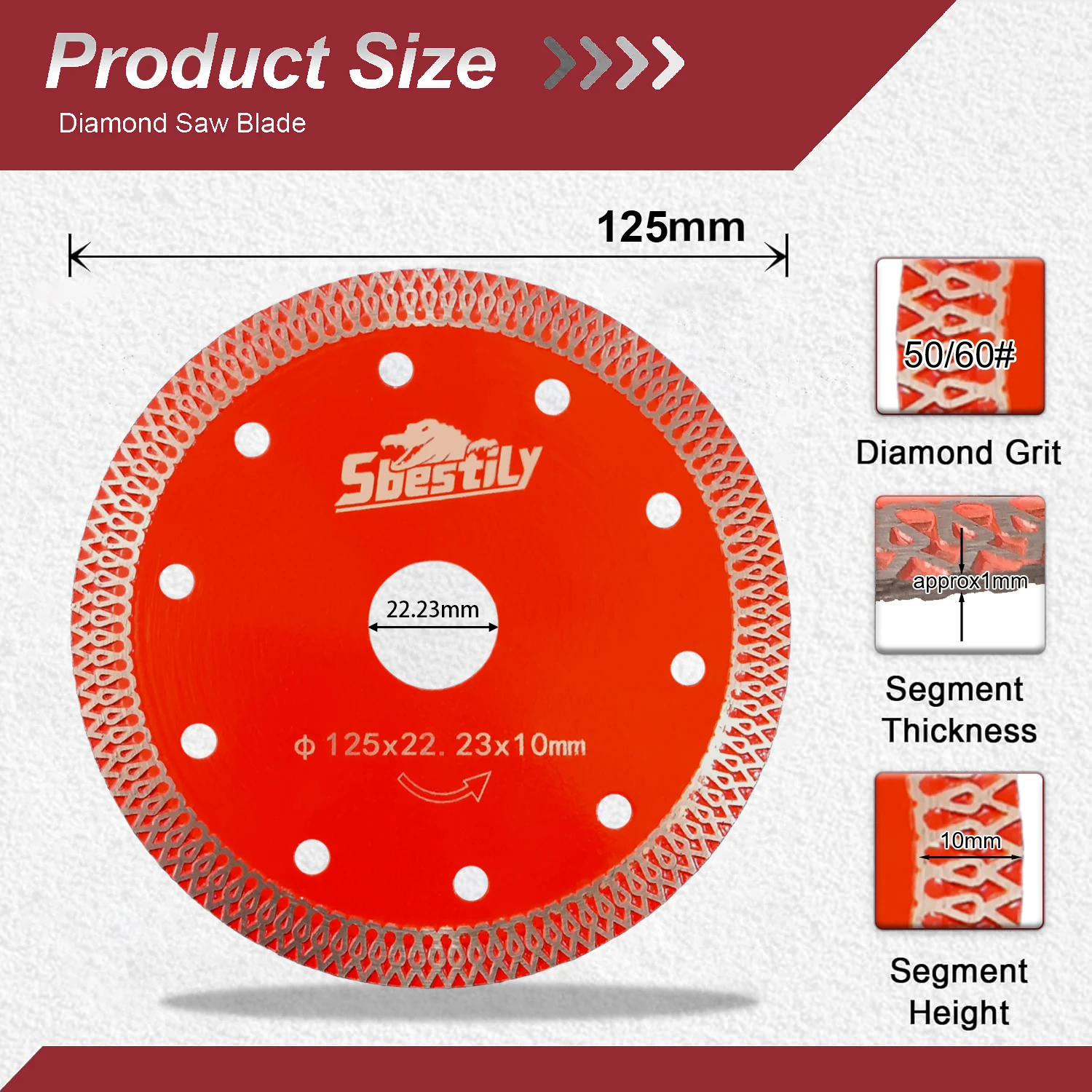 1/3pcs 125mm Turbo Diamond Dry Cutting Saw Blade Granite Marble Super Thin Cutting Disc Porcelain Tile Ceramic for Angle Grinder