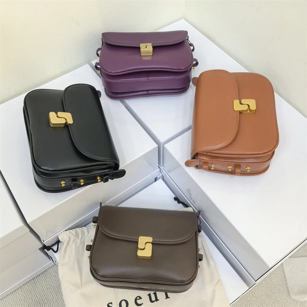 

France Fashion SOEUR Elegance Classic Small Crossbody Bag Studded Square Pouch