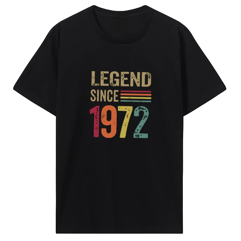 Personalized O-Neck Men Clothing graphicsummer 1972 Old Gifts Legend Since Birthday T Shirt Harajuku High Quality Cotton Tshirt