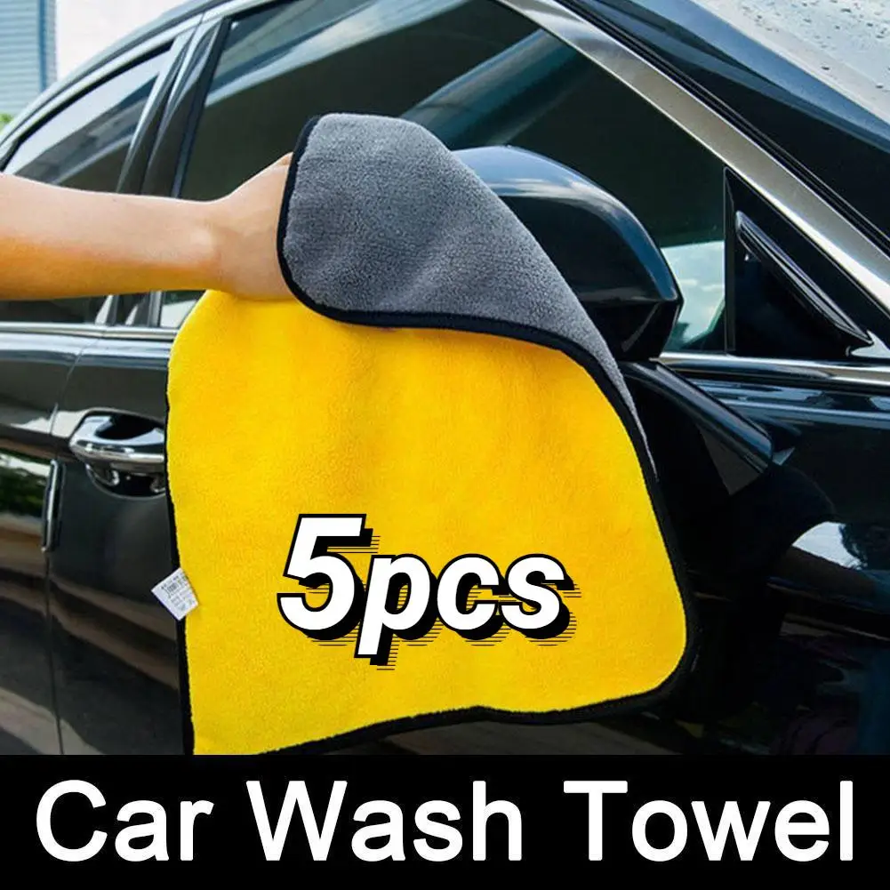 Microfiber Cleaning Towel Car Cleaning Cloths Professional Detailing Car Drying Microfiber Towel Wash Towel Accessories 1/3/5Pcs