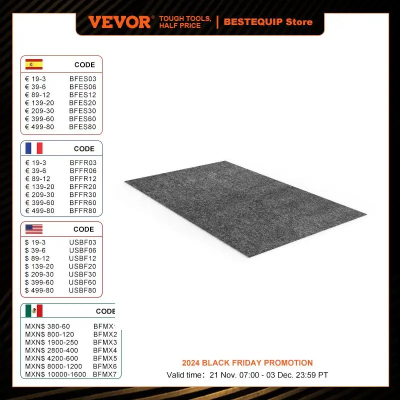 VEVOR Waterproof Garage Floor Mat For Under Car  Heavy Duty Containment Mat with Strong Grip Protects Garage Floor