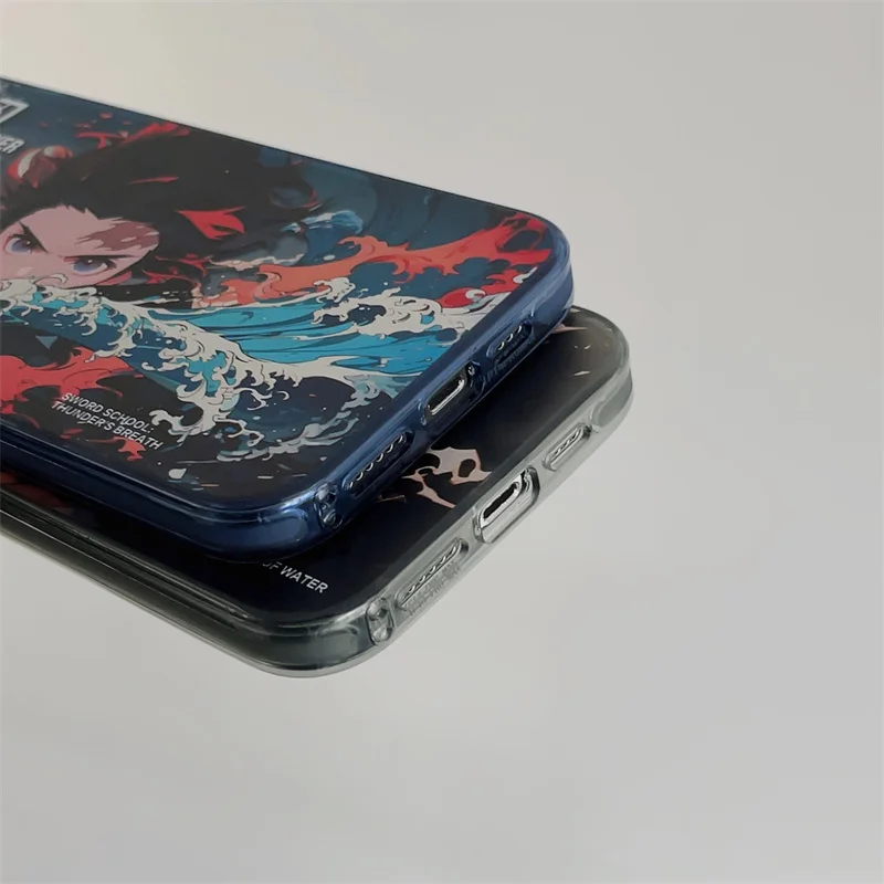 Simpatico cartone animato Demon Slayer Nezuko Tanjirou Giyuu Custodia per telefono per iPhone 16 15 13 14 12 11 Pro Max Placcatura opaca antiurto Cover