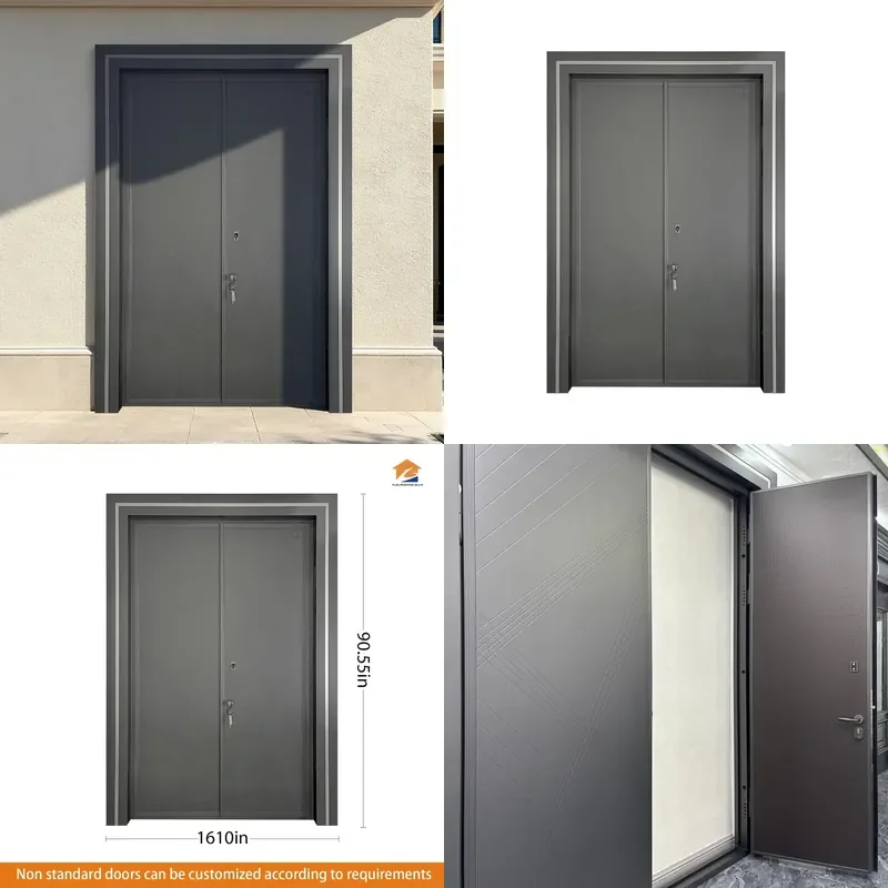 Customized Modern Design Aluminum Exterior Anti-Theft Security Front Pivot Entry Door