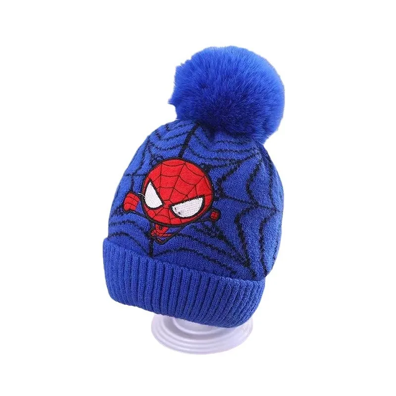 Disney Marvel Warm Knitted Hat Cute Spider-Man Party Decoration Cute Children\'s Cosplay Props Cartoon Hat Kids Toy Gift