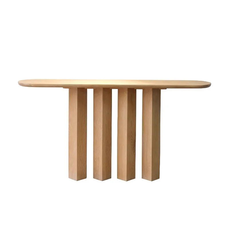 

Modern simple ash wood entrance table designer oval simple table entrance door solid wood large board entrance table