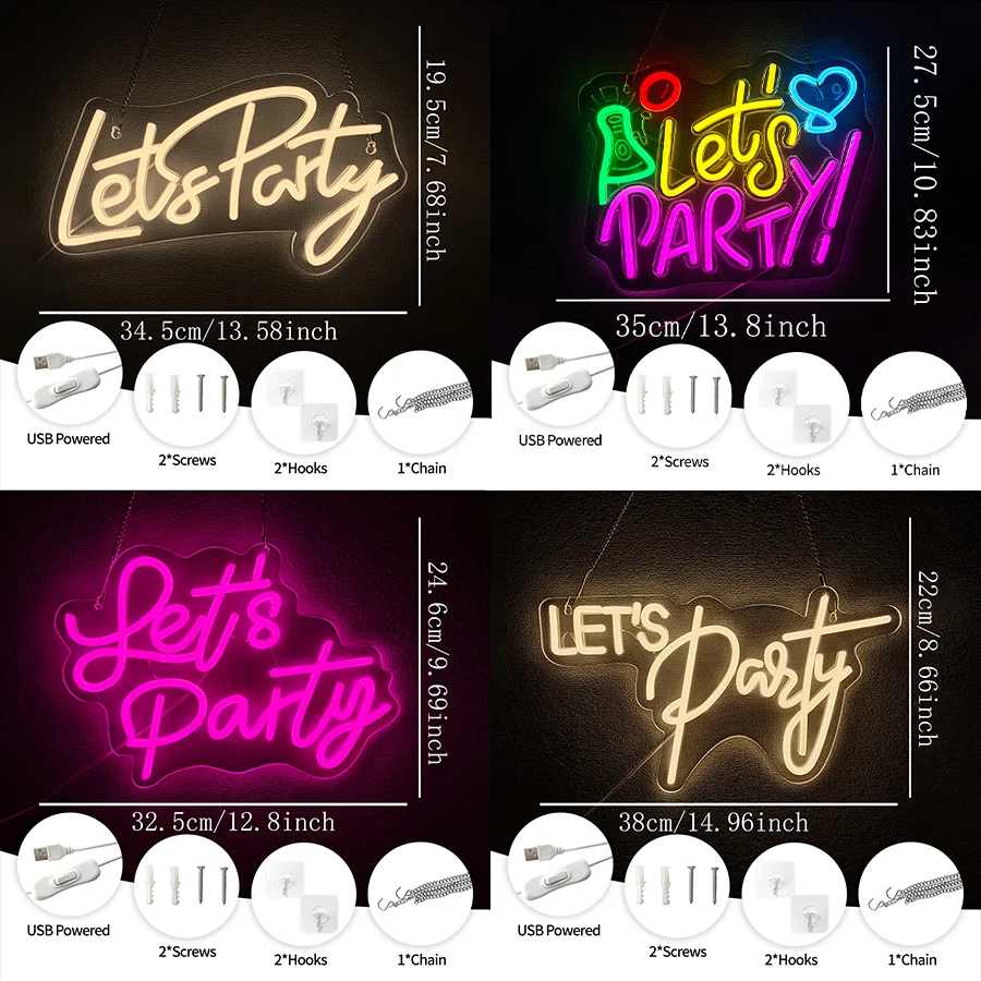 Party Games Bachelorette - Neon Sign Seri Let'S Party Untuk