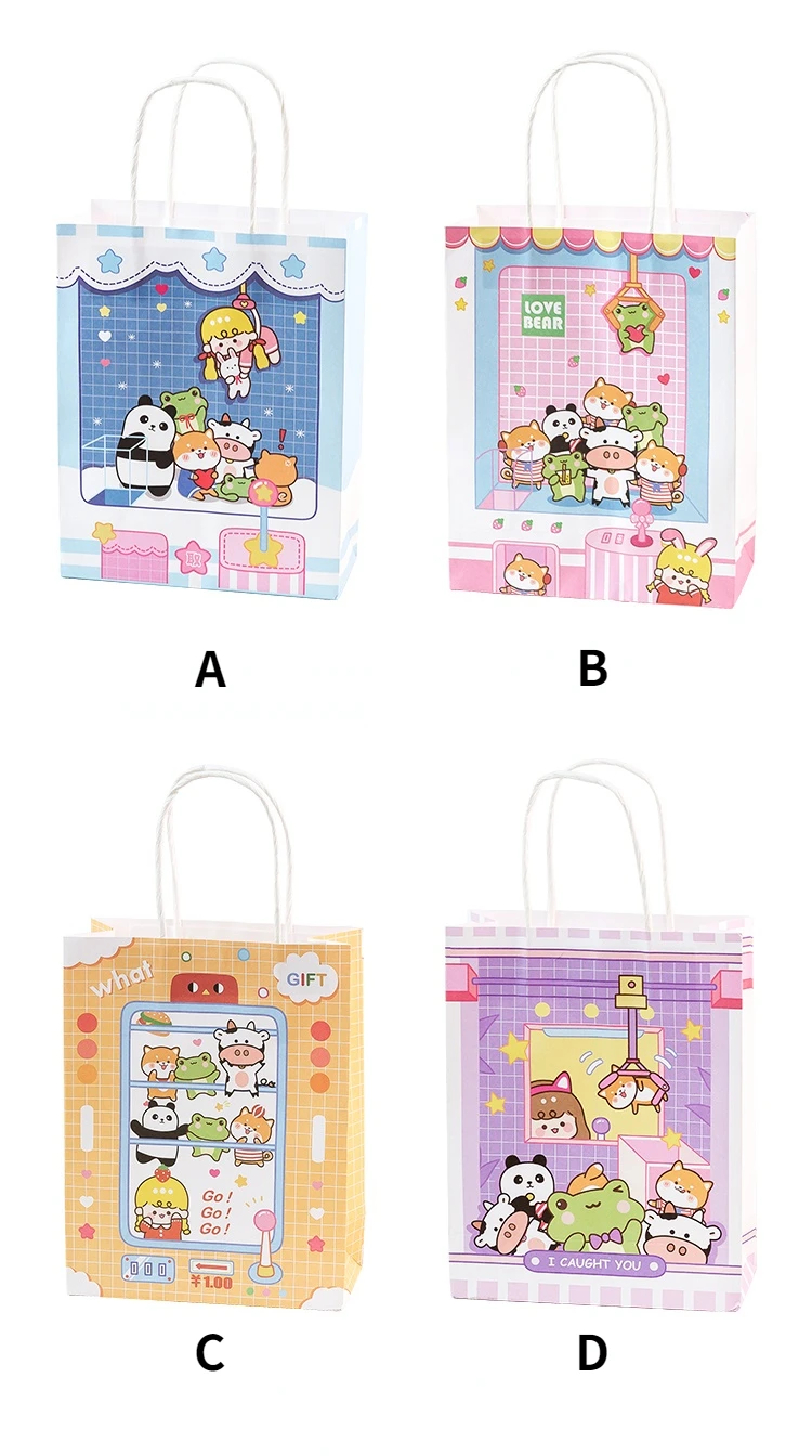 Doll Machine Handbag Cute Children Environmental Protection Paper Bags Animal Gift Bag Shopping Bag for Girl Hot