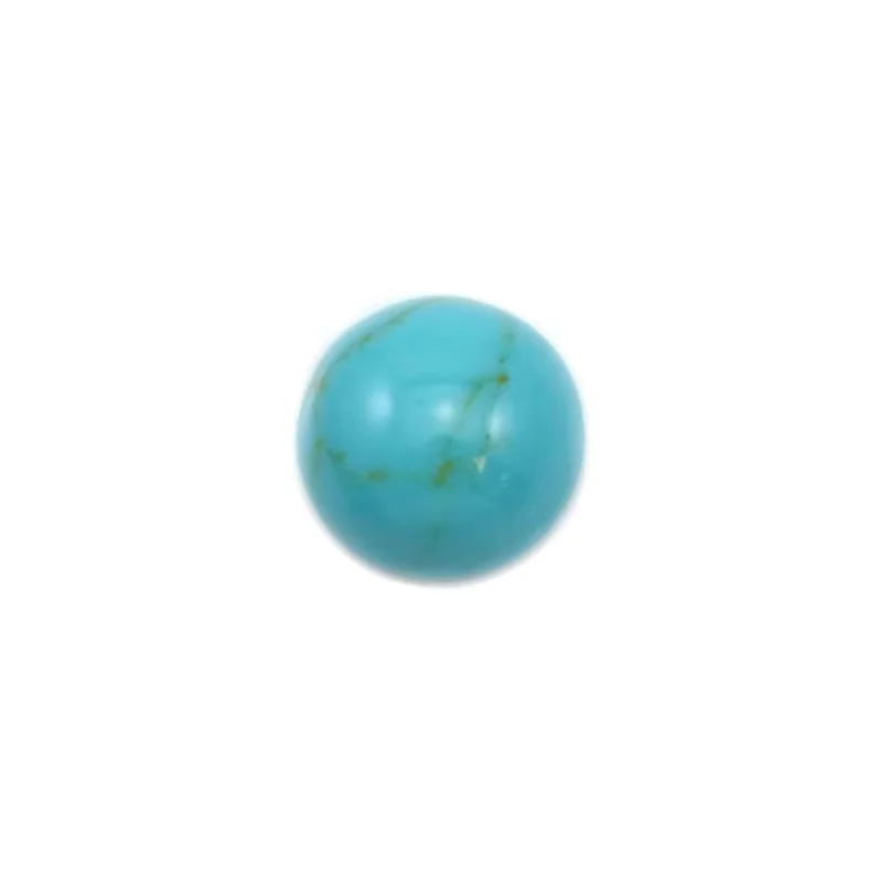 5pcs 2-12mm Reconstituted Turquoise Round Cabochon Beads No Hole Polished Flat Back for Necklace Pendant