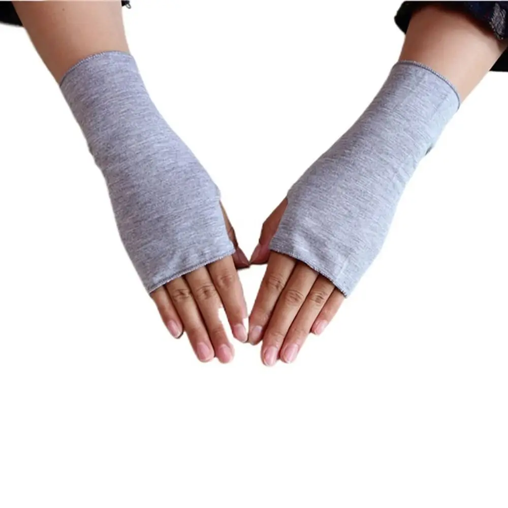 Fashion Non-slip Summer Cloth Solid Color Cycling Fingerless Gloves Driving Mittens Sunscreen Gloves Half-finger Gloves