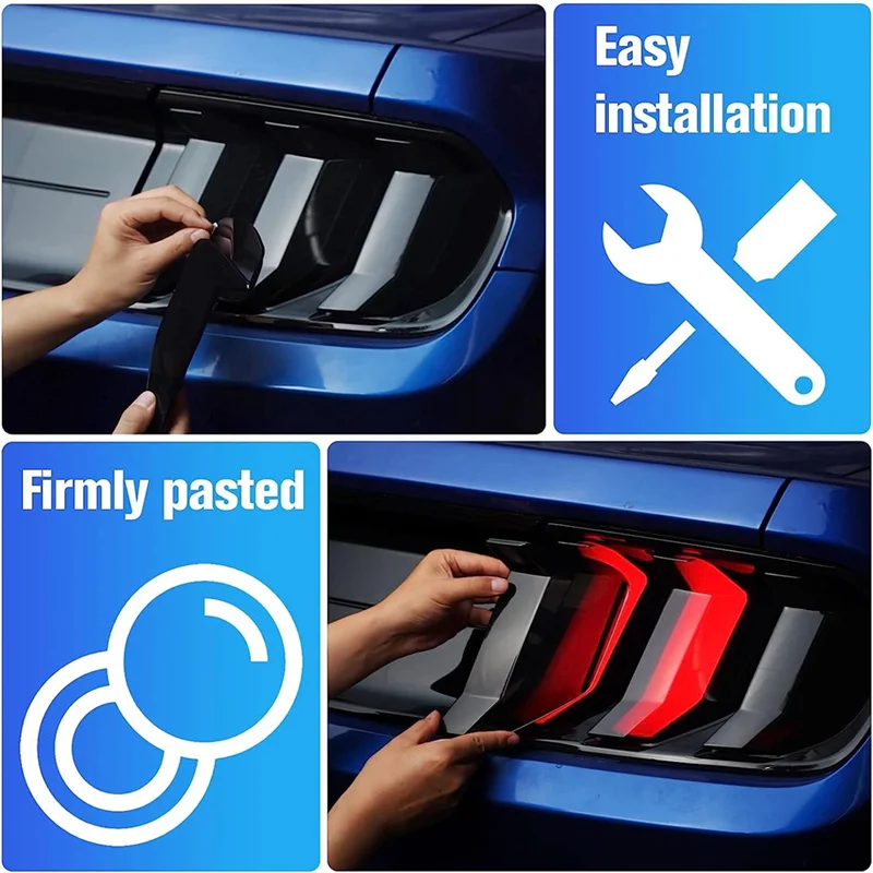 

Taillight Protector Cover Shade Trim Accessories For Ford Mustang 2018-2022, Smoke Black