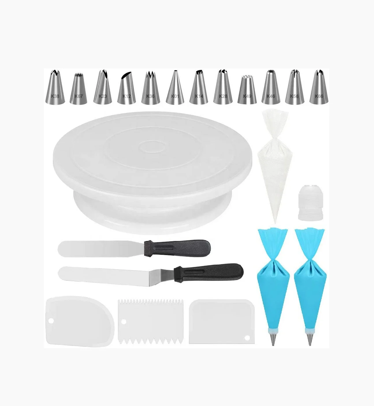 

Cake Decorating Kits with 12 Numbered Tips Silicone Piping Bag Disposable Pastry Bag Essential Cake Tools