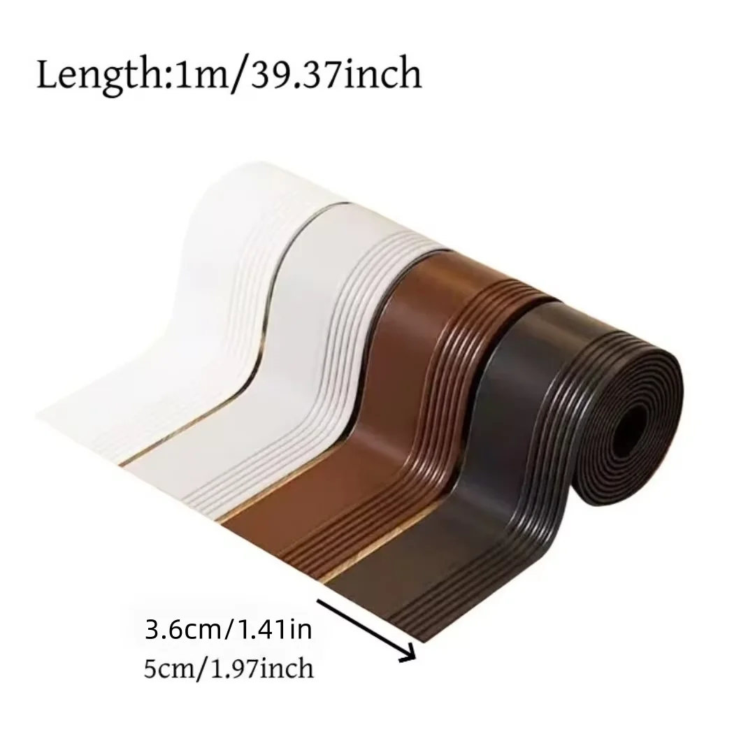 1PC 1m/39.37inch Self-Adhesive Door Bottom Seal Strip -Noise-Reducing, Windproof, Smoke and Dust-Proof, Energy-Saving Door Stopp