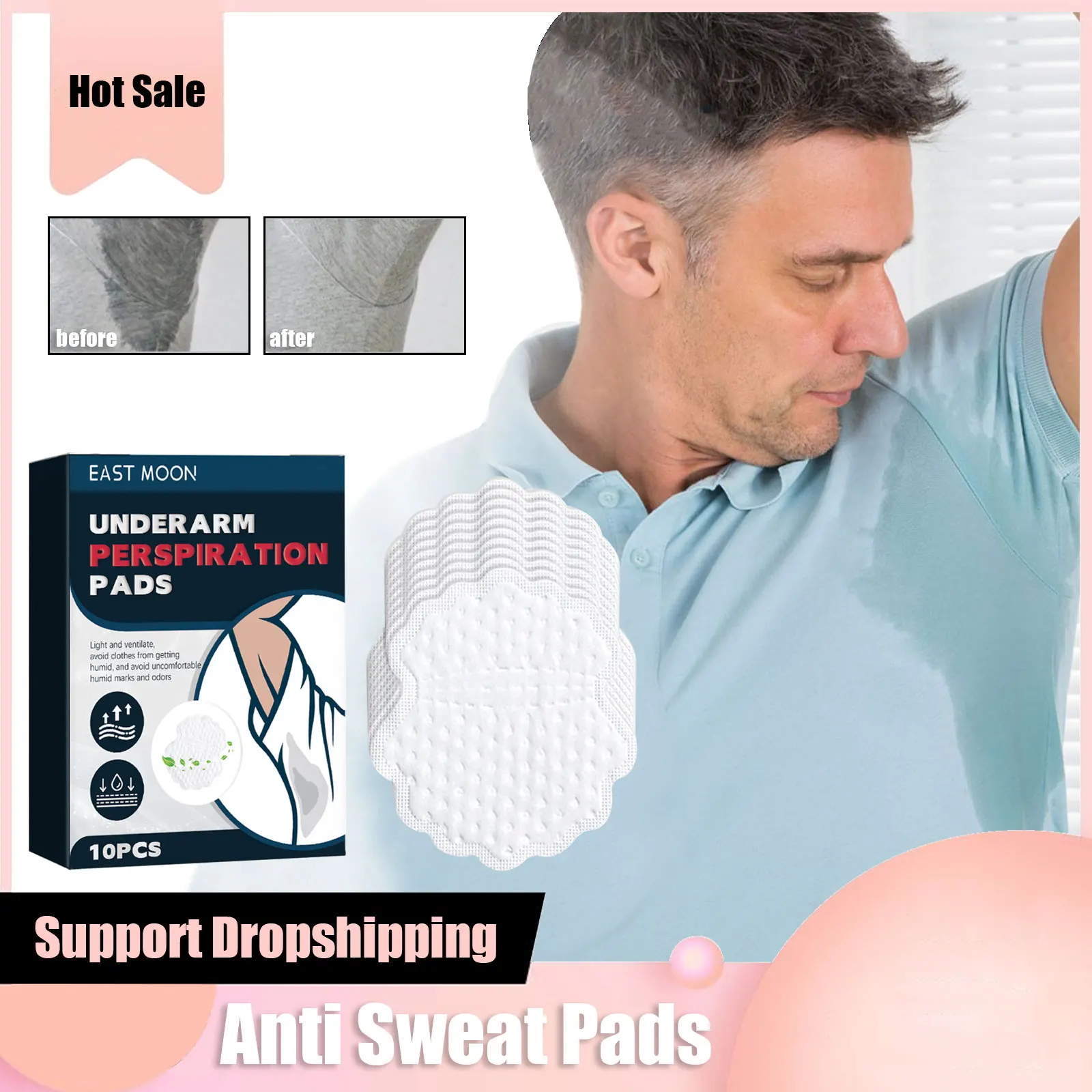 Antiperspirant Underarm Sticker Men Women Anti Perspiration Absorbing Sweating Odor Deodorant Armpit Anti Sweat Pads Patch 10PCS