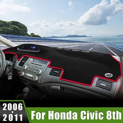 For Honda Civic 8th 2006 2007 2008 2009 2010 2011 Car Dashboard Cover Sun Shade Mat Instrument Panel Anti-UV Carpets Accessories