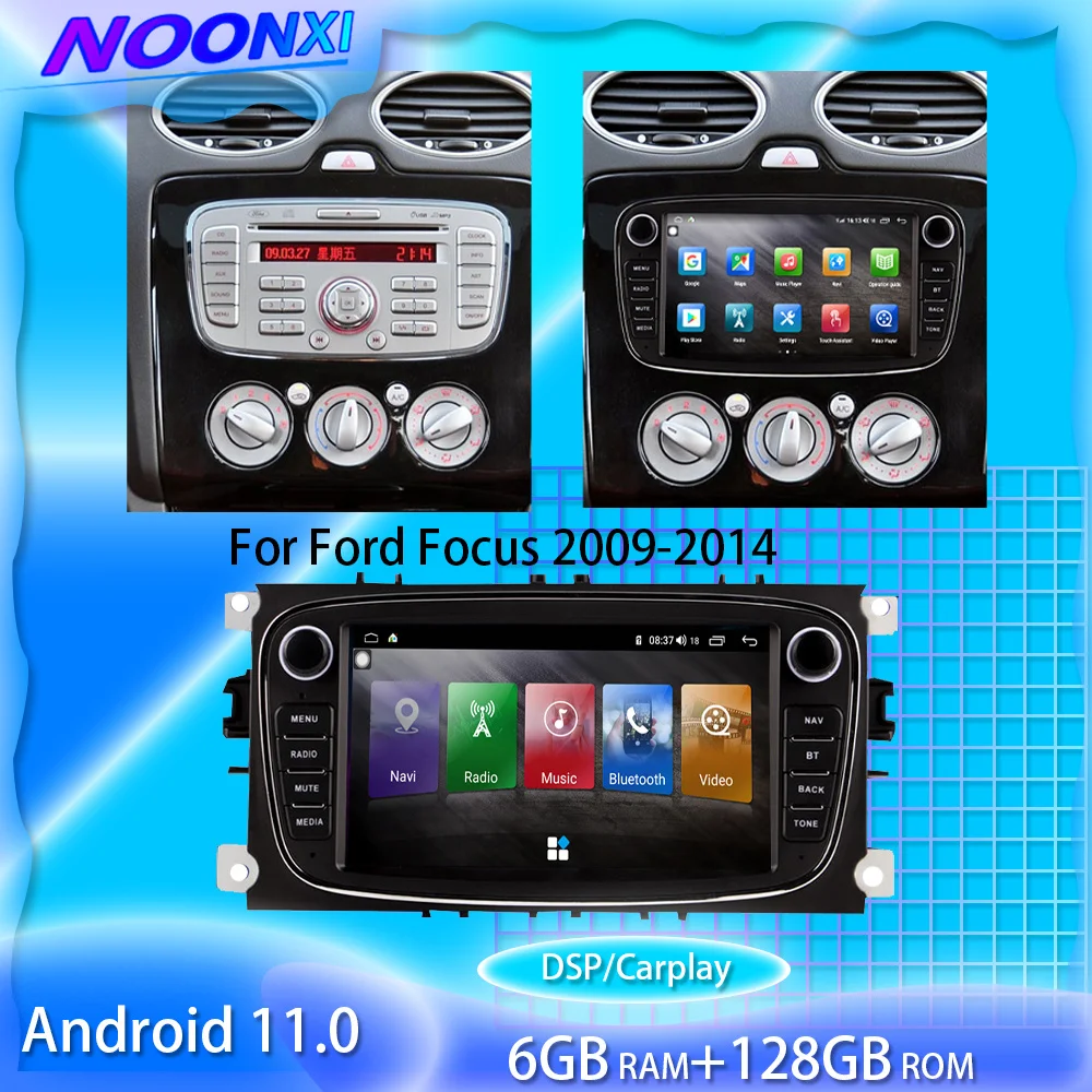 

For Ford Focus/S-Max/Mondeo/Galaxy/C-Max 2009-2014 Android 11 Car Multimedia Player GPS Navigation Video Radio Stereo Head Uni