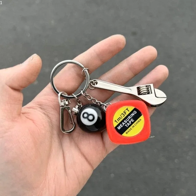 

Keychain Accessory Mini Tape Measure Imitation Tool Wrench Black Eight Waist Pendant High-end Hang Bag Trendy Accessories